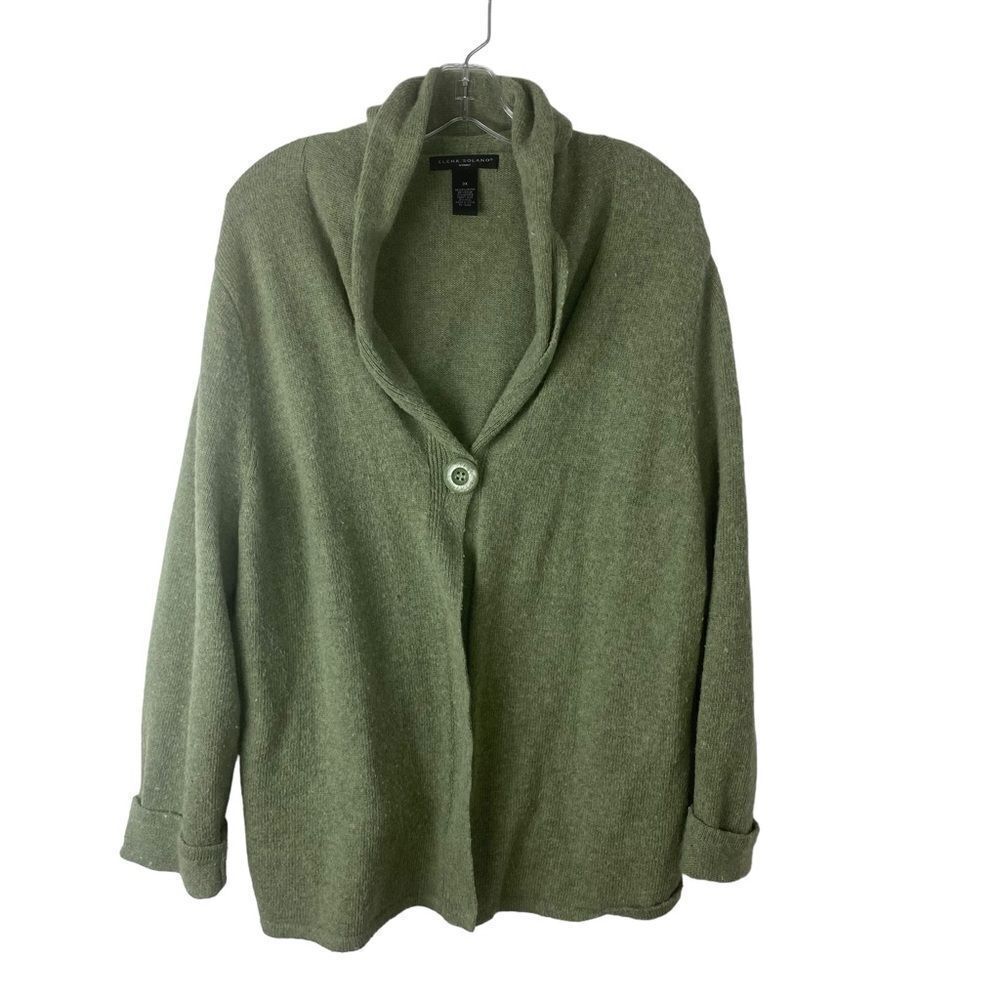 Elena Solano Angora/Wool Blend Open Front Cardigan